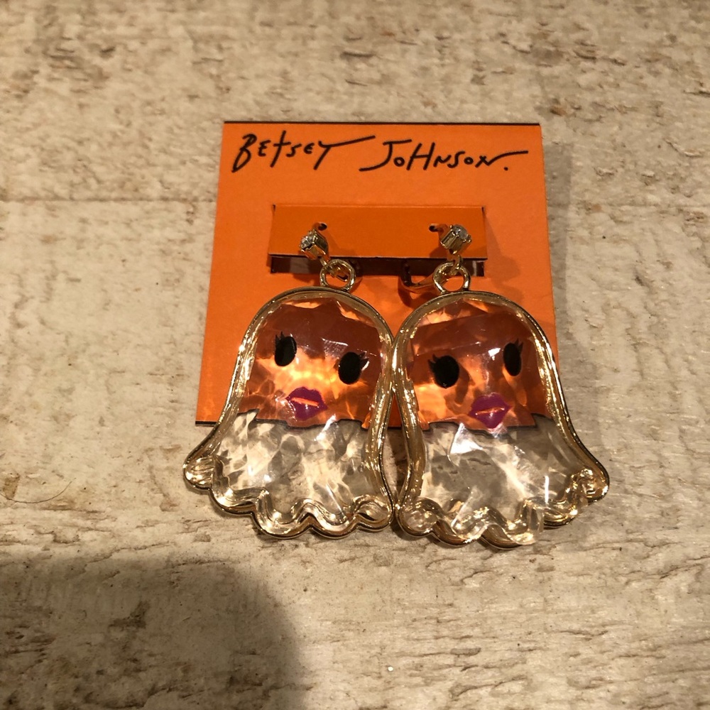👻 Betsey Johnson Clear Ghost Earrings / Halloween - Picture 4 of 7